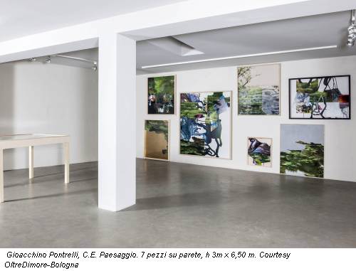 Gioacchino Pontrelli, C.E. Paesaggio. 7 pezzi su parete, h 3m x 6,50 m. Courtesy OltreDimore-Bologna