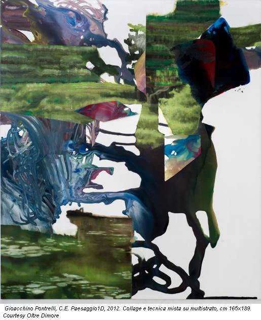 Gioacchino Pontrelli, C.E. Paesaggio1D, 2012. Collage e tecnica mista su multistrato, cm 165x189. Courtesy Oltre Dimore